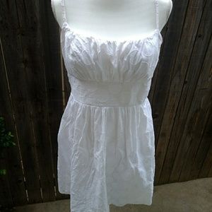 Whiye polkadot dress